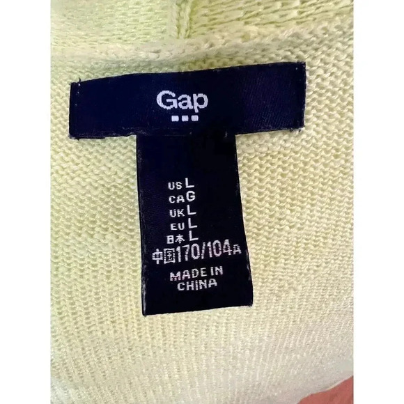 GAP bright yellow cardigan size large - Picture 5 of 5